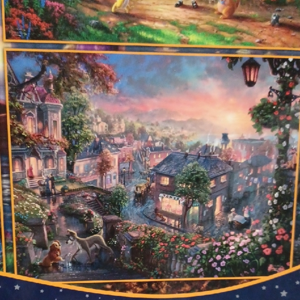 Disney Thomas Kinkade 4-in-1 Puzzle Set with Vibrant Colors - Picture 5 of 7